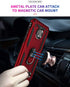 Military Grade Drop Impact Case for Motorola Moto Z4, Z4 Play with 360 Metal Rotating Ring Kickstand (Rose Gold)