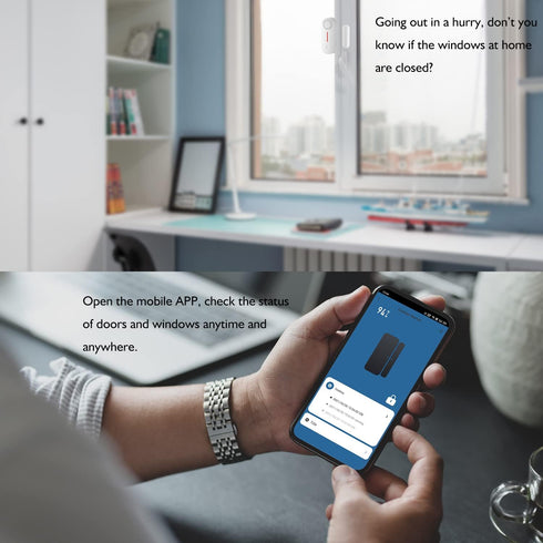WiFi Door Window Sensor Alarm: WiFi Door Sensor with App Alerts, 120 dB Siren, Timed Arming and Disarming