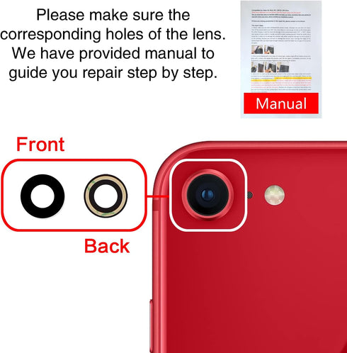 2PCS ASDAWN Back Camera Lens Glass Replacement for iPhone 8 4.7 Inches with Pre-Installed Adhesive