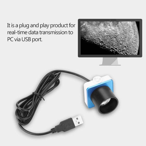 Telescope Camera, USB 2.0 CMOS Digital Electronic Eyepiece 1.25 Inches Lunar Planetary Astronomy Camera for Astrophotography, Plug and Play