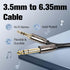 rycvaky 3.5mm 6.35mm 1/4" 1/8" Connectors(35ft/1pk) to Auxiliary Audio Cable, Male to Male TRS Stereo Audio Cable