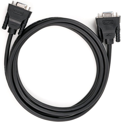 DTECH 6 ft RS232 Serial Cable, Female to Female, 9 Pin Straight Through, Black, 2 Meters