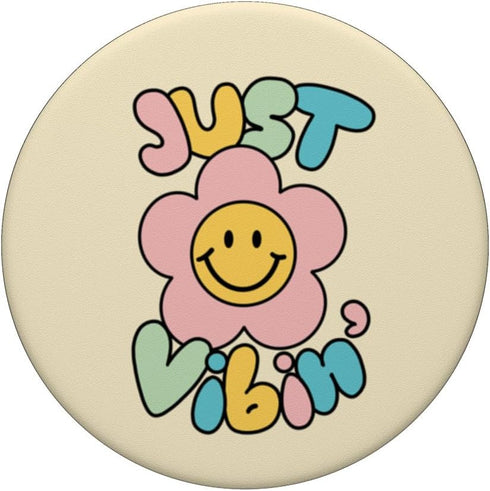 Happy Face Aesthetic Just Vibin’ Indie PopSockets Standard PopGrip