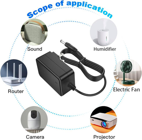 12V 3.5A Power Adapter - AC 100V-240V Converter for 12Volt Equipment with 5.5mm x 2.5mm/2.1mm Tip