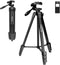 MOSISO 58 inch Lightweight Camera Phone Tripod Stand with Tablet Phone Mount for Vlogging and Shooting