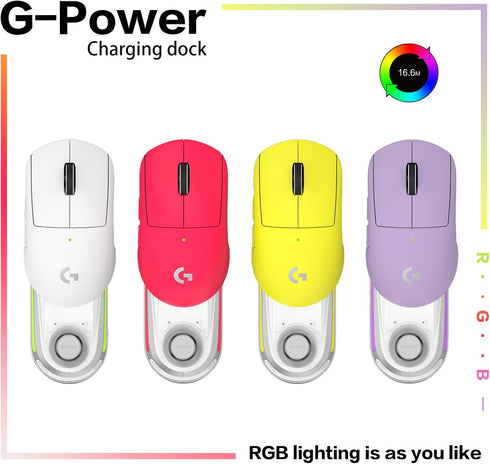 Fanxoo G-Power Charging Dock for Logitech G502, G502X Plus, GPW, G903, G703 Wireless Mouse with RGB Light