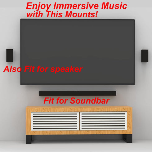 Speaker Wall Mount for Samsung, Sony, Vizio, Roku, and More Rear Speakers, Wall Mounting Brackets for Satellite Speakers, Surround Sound Speaker, and Bookshelf Speakers