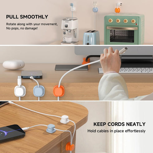 SROCOPT 2026 3pcs) Cord Organizer Holder, New Desk Cable Management, Cable Clips Organize Phone Charging Cords Holder