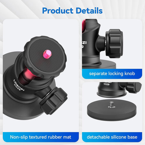 ULANZI Magnetic Camera Mount for GoPro, Strong Magnetic Mount with 360° Rotation Ball Head, Compatible with GoPro Hero