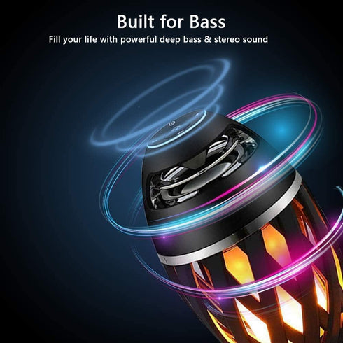 LED Flame Speakers, Bluetooth 4.2 Wireless Portable Outdoor Speaker with HD Audio, Waterproof, LED Flickers