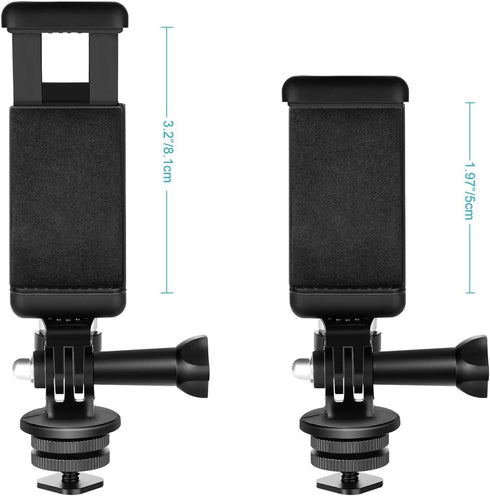 NEEWER Phone Holder / Hot Shoe Mount Adapter Kit for GoPro Hero, DJI OSMO, iPhone13 Pro Max, DSLR