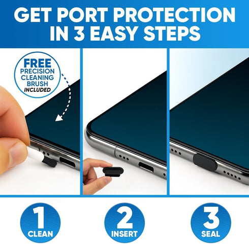 S10/S9/S8, A72, A52, M51 (5-Pairs) PortPlugs USB-C Dust Plugs for Galaxy & Other USB-C Devices with Headphone Jacks