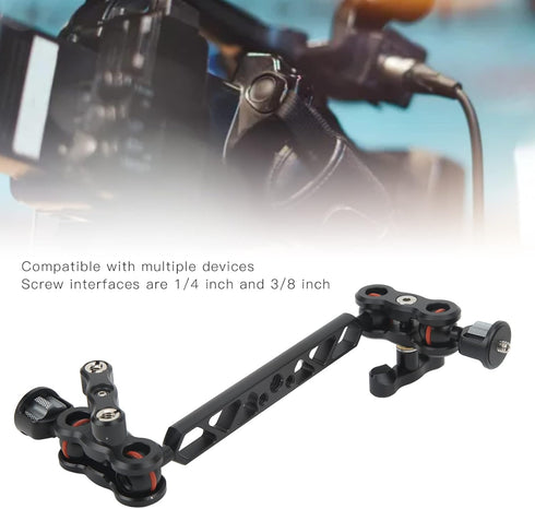 KIMISS 13in Articulating Arm Camera Mount, Adjustable CNC Aluminum Alloy with 1/4" and 3/8" Thread for Microphone