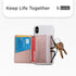 Stick-On Phone Wallet for Back of iPhone or Android Case | 6 Sleeve Credit Card Holder - Pocket for Cards, Money & ID -