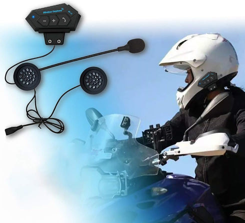 Helmet Bluetooth Headset, BT-12 Motorcycle Intercom, Supports Handsfree and Stereo Music Communication