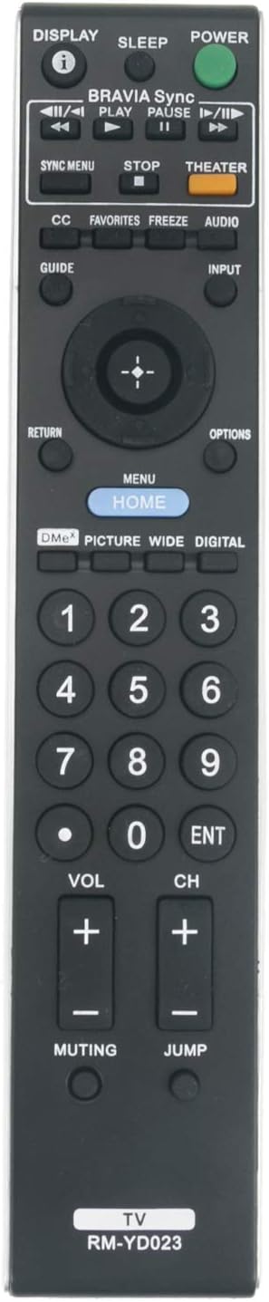 RM-YD023 Replacement Remote Control for Sony TV KDL-32VL140, KDL-32XBR6, KDL-37XBR6, KDL-40V4100, KDL-40W4100