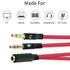 SaiTech IT 3.5 mm Headphone Splitter, 3.5mm to 2 Dual Mic Audio Y Splitter Cable, Smartphone Headset to PC Adapter (2Pk