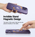 MAGIC JOHN Magnetic Case for iPhone 14 Pro, Compatible with Magsafe, Military Grade Shockproof, Purple
