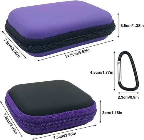 lyfLux Earbud Case - 10 Pieces Square & Rectangular Headphone Cases with Clips for Headphones, SD Cards, Wireless