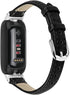 Band Compatible with Fitbit Inspire 3, Genuine Leather Replacement Wristband with Quick Release Straps