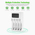 EBL 4 2 LCD Battery Charger AA AAA Rechargeable Battery Charger - Bay Smart LCD Charger with USB Input Port for Ni-CD