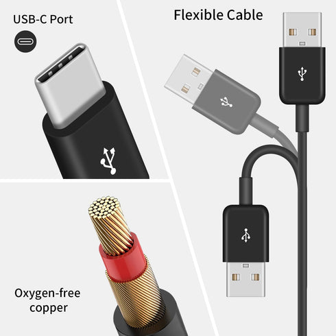 Poyiccot 6 in 1 USB C Splitter Cable, USB A to USB C Splitter, 1.5ft 3A Fast Charge for Android, Samsung, Tablet