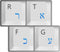HQRP Hebrew Keyboard Stickers Blue Letters on Transparent Background for All Keyboards PC