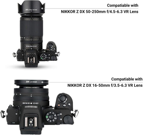 (1+1) Screw on + Bayonet Lens Hood Shade for Nikon Z30 Z50 Z fc Dual Lens Kit (Nikkor Z DX 16-50mm & 50-250mm) Replaces HN-40 and HB-90A Lens Hood