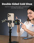 ZOINSHOT 360 2 1/4" All Metal Phone Tripod Mount, Rotation Tripod Phone Mount with Cold Shoes, Adjustable Cell Phone