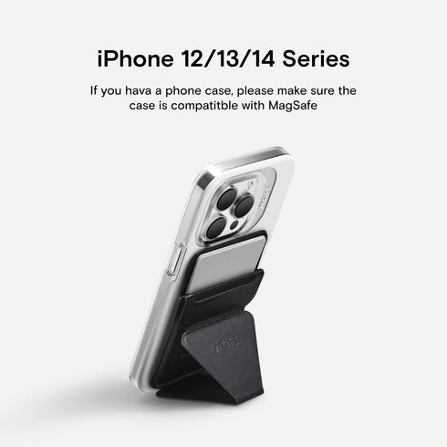 MOFT 13/12 3 MagSafe Wallet Stand for iPhone Series MagSafe Compatible Phone Stand with Viewing Angles, Night Black
