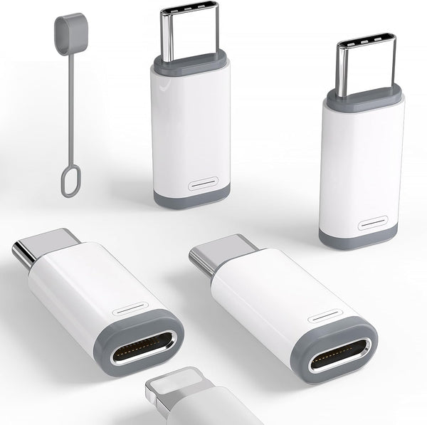 4 Pack Lightning to USB C Adapter for iPhone 15/15 Pro Max Plus, Samsung S23, Type C Charger