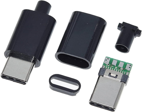 20Set USB 3.1 Type C Male Connector 24 Pin Welding Data Line Interface 24P PCB Board Support Module(10Set Black + 10Set White)