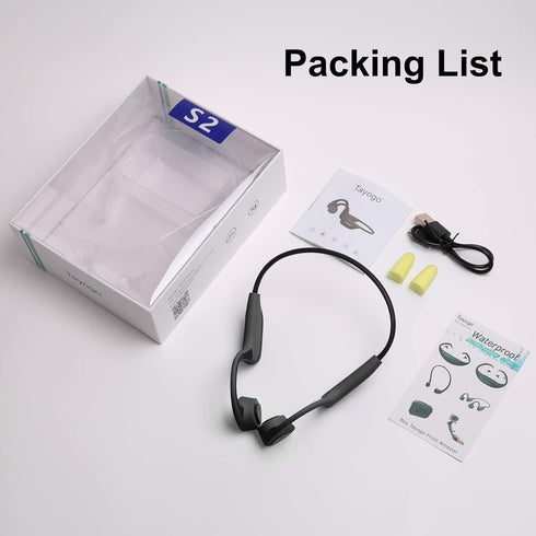 Tayogo Bone Conduction Headphones, Wireless Bluetooth Earbuds, Open Ear Headset with Mic for Running, Cycling, Yoga