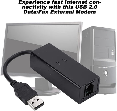 RJ11 to USB Adapter, Fax Modem USB Windows 10, External Dial Up Voice Fax Data Modem for Win7/Win8/Win10