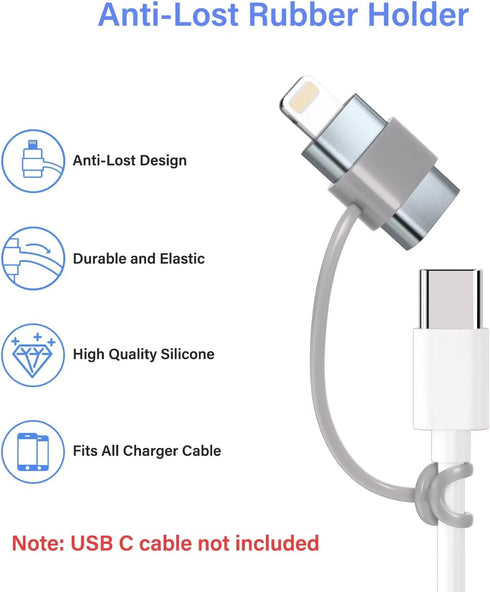 USB C to Lightning Adapter, 4 Pack, 1.8-2.2A 15W Fast Charging, Data Sync for iPhone/iPad, Anti-Lost Loop