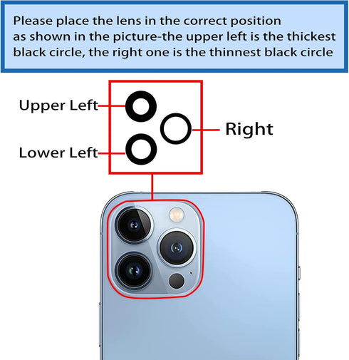 3pcs/Set Rear Camera Lens Covers for iPhone 13 Pro Max, Glass Replacement with Pre-Installed Adhesive + Repair Tool Kit