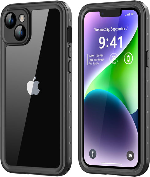 iPhone 14 Waterproof Case with Built-in Screen Protector, Shockproof Dustproof Full Body Protective IP68 Case, 6.1 inch