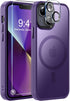 MOCCA Strong Magnetic iPhone 13 Case, Deep Purple Slim Shockproof, Compatible with MagSafe, Screen & Camera Protectors