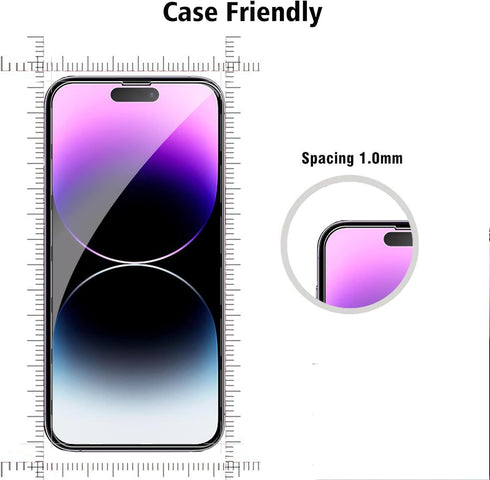 Front and Back Screen Protector for iPhone 14 Pro 6.1 inch, 2 Pcs Front + 2 Pcs Back + 2 Pcs Camera Lens Protector