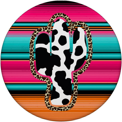 Western Cow Cactus Leopard Cheeta Serape Turquoise Pink PopSockets Standard PopGrip