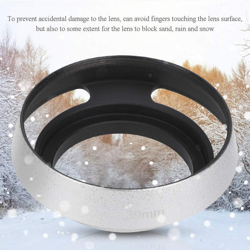 2Pcs Aluminium Alloy 39mm Lens Hood for Leica Camera, Silver