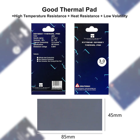 Thermalright Thermal Pad 3mm, 12.8 W/mK, Non-Conductive Heat Resistance for PC, PS5, PS4, Laptop Heatsink