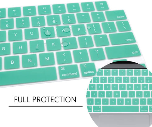 Stylish Keyboard Cover Silicone Protective Skin for MacBook Pro 14" 16" & Air 15" Clover Green