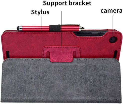 Premium Slim Synthetic Leather Flip Stand Case for Google Nexus 7 2013 FHD 2nd Gen Tablet, Magnetic Closure (Red)
