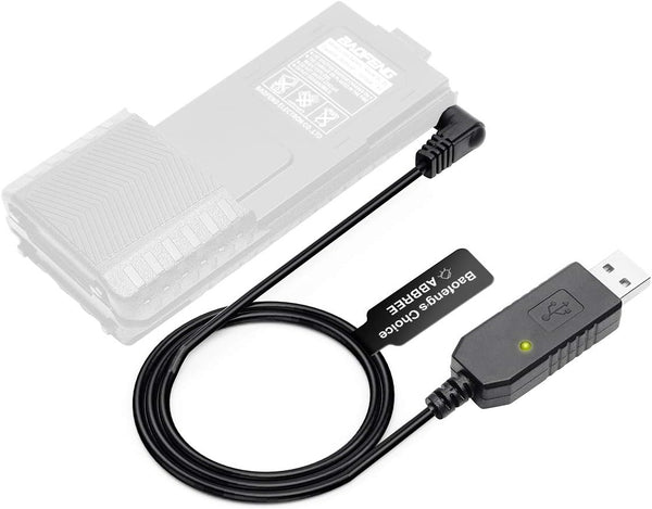 BaoFeng 2.5mm USB Charger Cable with Indicator Light for UV-5R, AR-152, UV-82, 3800mAh Battery (1)