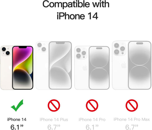 JETech Case for iPhone 14 6.1-Inch, Non-Yellowing Shockproof Phone Bumper Cover, Anti-Scratch Clear Back (Clear)