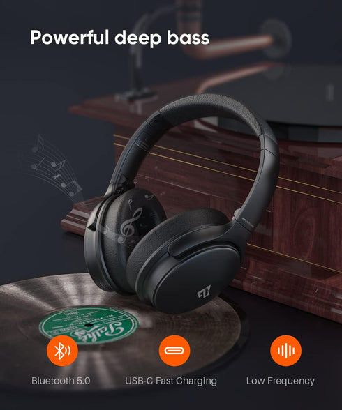 INFURTURE Active Noise Cancelling Headphones, H1 Wireless Over Ear Bluetooth Headset, 40H Playtime, Deep Bass