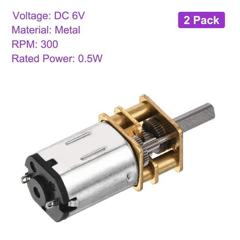 2Pcs 6V 300RPM 6 10mm DMiotech Rated Torque Output Shaft Length Micro DC Speed Reduction Motor Mini Metal Gearbox Motor