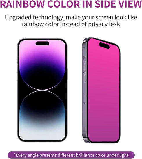 iPhone 15 Pro Max Privacy Screen Protector - 2 PCS Gradient Tempered Glass, 6.7" Anti-Spy, Anti-Blue Light, HD Clear,