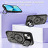 OOK Magnetic Case for iPhone 13 with Kickstand, Built-in Camera Stash Stand, Slim Translucent Matte Case, Black Floral